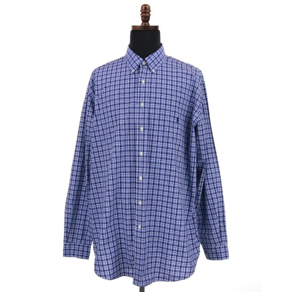 Ralph Lauren Other - Ralph Lauren Long Sleeve Button Down Shirt  Men's 2XL-T Big & Tall Blue Plaid